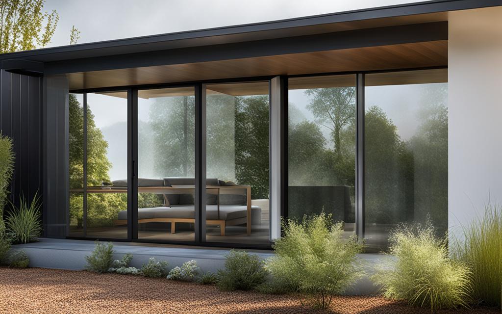 Render de proyecto de arquitectura con vidrio termopanel a medida